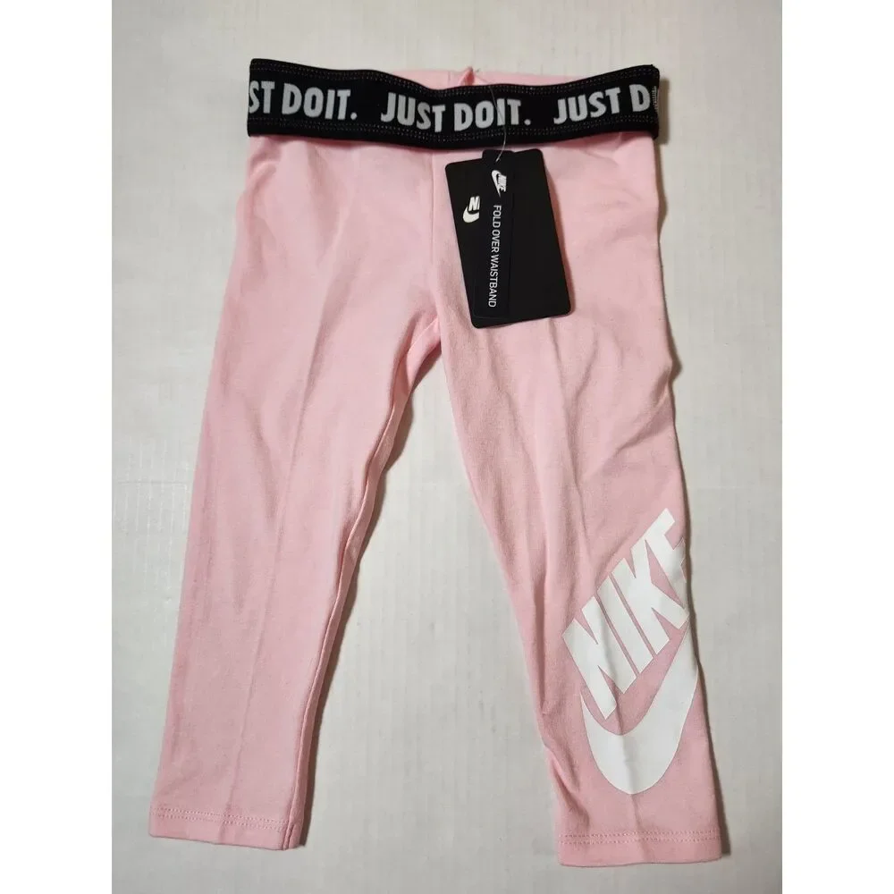 Nike Toddler Girl Leggings 2T Arctic Punch Pink NWT Fold‑Over Waistband